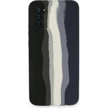 Novis Liora Newface Samsung Galaxy A03S Kılıf Ebruli Lansman Silikon - Siyah-Lacivert