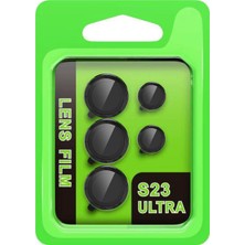 Novis Liora Newface Samsung Galaxy S23 Ultra Raze Metal Kamera Lens - Siyah