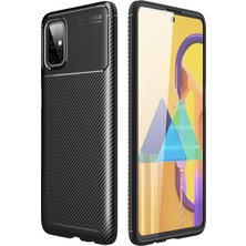 Novis Liora Newface Samsung Galaxy M51 Kılıf Auto Focus Karbon Kapak - Siyah