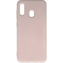 Novis Liora Newface Samsung Galaxy A20 Kılıf Nano Içi Kadife Silikon - Pudra