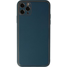 Novis Liora Newface Iphone 11 Pro Max Kılıf Coco Deri Silikon Kapak - Mavi