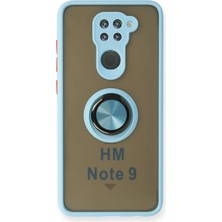 Rubby Newface Xiaomi Redmi Note 9 Kılıf Montreal Yüzüklü Silikon Kapak - Buz Mavi