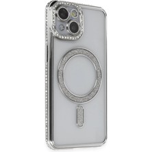 Novis Liora Newface Iphone 14 Kılıf Joke Simli Magneticsafe Kılıf - Gümüş