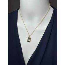 Uno Di Famiglia Göz Detaylı Minimalist Çelik Kolye , Zarif Kolye