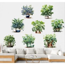 Eco Lounge Saksılı Çiçek Tasarımlı 8li Sticker MC-480A