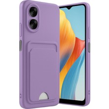 Newface Oppo A38 Kılıf Kelvin Kartvizitli Silikon - Lila