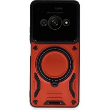 Newface Xiaomi Poco C61 Kılıf Joy Lens Standlı Kapak - Kırmızı