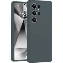 Newface Samsung Galaxy S25 Ultra Kılıf Nano Içi Kadife Silikon - Koyu Yeşil