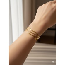 Akfecan Çelik 316L Üçlü Dalgalı Ajda Bilezik 65MM