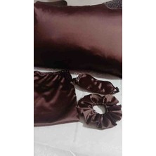 Saten Tek Kişilik Yastık Kılıfı Saç Tokası  Saçlarınıza Ciltlere