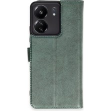 Newface Xiaomi Redmi 13C Kılıf Trend S Plus Kapaklı Kılıf - Yeşil