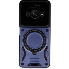 Newface Xiaomi Poco C61 Kılıf Joy Lens Standlı Kapak - Lacivert