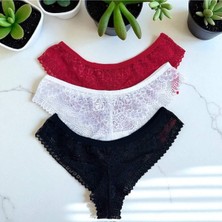 Arona Lingerie 3’lü Dantelli Fantezi Külot Seti