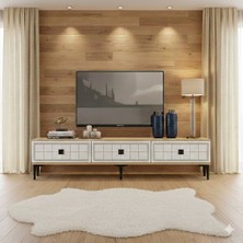 Yumedi Design TSA1801DB - Leyla Tv Stand , Tv Sehpası 180CM Safirmeşe-Beyaz