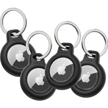 Airtag Için Anahtarlıklı Kılıf - 4'lü Paket - Siyah