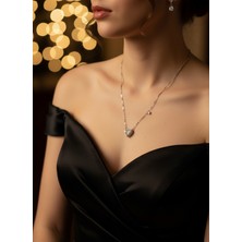 Zarene Silver Inci Kalp Işıltısı Kolye 925 Ayar Gümüş Kolye