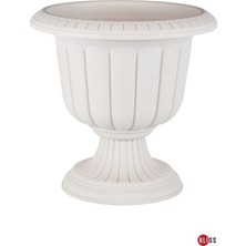 Beyaz Ayaklı Dekoratif Saksı, Şık ve Dayanıklı Plastik Çiçeklik