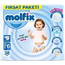 Molfix Extra Large 6 Beden Bebek Bezi, 38 Adet