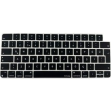 Keyboard 3 ile Uyumlu Klavye Koruyucu A2449 A2450 A3118 A3203, Id Uyumlu, Silikon 0.3 mm Ultra Ince, Yıkanabilir, Toz-Sıvı Koruma, Sessiz Yazım Siyah