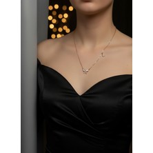 Zarene Silver Rose Kelebek Kolye 925 Ayar Gümüş