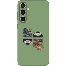 S23 Fe ile Uyumlu Kılıf - Sunset Wave Desenli Yeşil Kapak - Mat Yüzey, Ince ve Hafif Tasarım