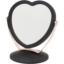 Efe Mark Süet Pvc Serisi 3x Büyüteçli Çift Taraflı Ayarlanabilir Eğimli Masa Üstü Makyaj Aynası 19X12 cm Kalp Desenli