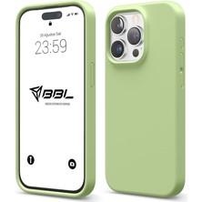 Kılıf Ince Sıvı Silikon 3 Katmanlı Tam Kaplamalı Yumuşak Jel Kauçuk Kılıf Kapak (Fıstık Yeşili (46), 15 Pro)