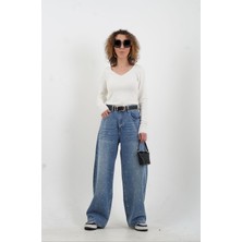 Zelish My Sister Mavi Taşlı Denim Pantolon