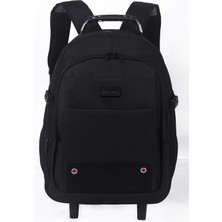 Vıp Travel Serisi Tekerlekli Trolley 17,3,15,6,14 Uyumlu Sırt Laptop Çantası - Siyah