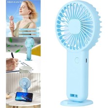 Mini Fan,telefon Tutucu,portatif El Vantilatörü Mavi 9,3X19CM
