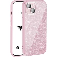 Kılıf M-Safe Şarj Özellikli Parlayan Simli Sararmaz Kılıf (Pembe, 13)