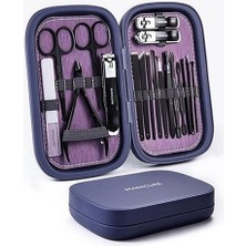 18 Parça Mor Profesyonel Çok Fonksiyonlu Paslanmaz Karbon Çelik Tırnak Makası Manikür Pedikür Seti