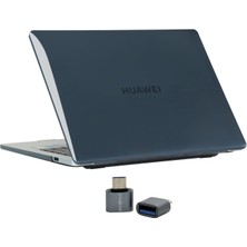 Matebook Uyumlu D16 Kılıf Kristal Parlak Pürüzsüz Yüzey Iz Yapmaz Ince Hafif Tam Koruma 2022 2023 Intel Uyumlu Siyah