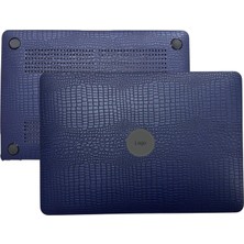 MacBook Kılıf Pro 13 Inç Uyumlu Timsah Desenli Deri Kaplama Premium Sert Tpu Koruma Darbe Emici Ince Hafif Şık Tasarım A2338 A2289 A2251 A1706 A1708 A1989 A2159 ve Usb-C Adaptörlü Lacivert