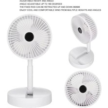 Yüksekliği Ayarlanabilir 31CM - 37 cm Taşınabilir Masaüstü Mini USB Fan Şarj Edilebilir Telefon Tutuculu 3 Kademeli Vantilatör Soğutucu Mini Fan (Fs-21 - Beyaz)