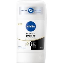 Nıvea Kadın Stick Deodorant Black&white Invisible Ipeksi Pürüzsüzlük 72 Saat Anti-Perspirant Koruma, 50 ml