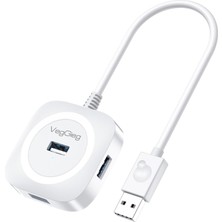 4 Portlu USB 2.0 Çoklayıcı Hub Beyaz