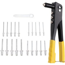 4 Uçlu Profesyonel Perçin Tabancası Seti – 2.4/3.2/4.0/4.8 mm Başlık + 40 Adet Alüminyum Perçin + Anahtar | Metal, Plastik ve Deri Delme & Sabitleme Aracı