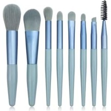 Gaman 8'li Toz Mavi Renkli Fırça Özel Kılıflı Makyaj Fırça Seti