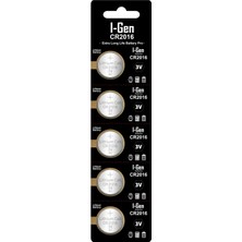 CR2016 Pil 5'li Paket Lityum Düğme Pil 3V 2016