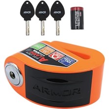 6mm Turuncu Renkli Alarmlı Disk Kilidi