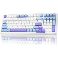 Aula F99 3 Modlu Rgb Hot Swap Mekanik Linear Graywood V3 Switch Kablosuz Makrolu Klavye Lila