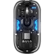 Aula AM210 Dual Mode Bluetooth ve Kablosuz 1600DPI Rgb Şeffaf Şarjlı Mouse