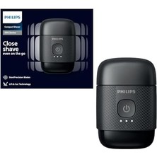 Philips 500 Serisi Taşınabilir Elektrikli Kompakt Islak/kuru Tıraş Makinesi, 3 Yönlü Başlık, 40 Dakika Çalışma Süresi, Seyahat Kabı Hediyeli