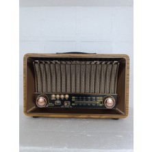 AXWER Klasik Radyo Bluetooth Hoparlör Fm Radyo USB Tf Aux Ses Bombası Müzik Çalar Mp3 Çalar - Kahverengi- Tek Ebat