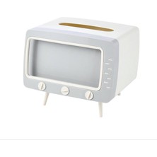 Masaüstü Retro Telefon Tutucu, Masaüstü Peçetelik Cep Telefonu Standı (Gri)