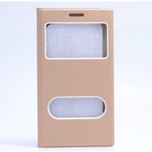 Galaxy S9 Plus Uyumlu Darbeye Karşı Dayanıklı Pencereli Kapaklı Kılıf (Altın Rengi, Galaxy S9 Plus)