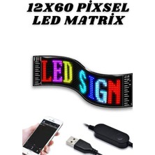 16X96 Piksel Esnek LED Matrix Panel Bluetooth ile Programlanabilir - Çok Renkli- Tek Ebat