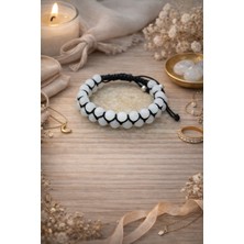 Enfera Doğal Taş Doğal Taş Opal Taşı Makrome Çift Sıra Bileklik