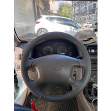 Detay Deri Direksiyon  Direksiyon Kılıfı Toyota Corolla 2000 Gri Desen Gri Dikiş